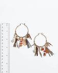 Feather Fringe Hoop Earrings