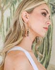 Feather Fringe Hoop Earrings