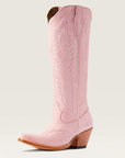 Ariat Casanova pink leather knee-high cowboy boots, front view