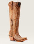 Tan knee-high cowboy boots