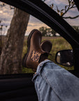 leather and leopard print chelsea boots