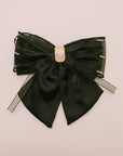 Rhinestone Hair Bow in Black