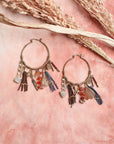 Feather Fringe Hoop Earrings