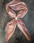 Brown and White Houndstooth Wild Rag