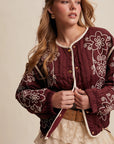 Floral Embroidered Quilted Jacket