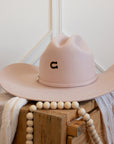 Charlie 1 Horse light pink cowgirl hat, rear view