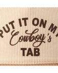 put it on my cowboys tab hat detail