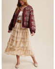 Floral Embroidered Quilted Jacket