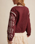 Floral Embroidered Quilted Jacket