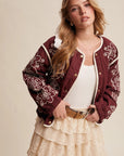 Floral Embroidered Quilted Jacket