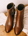 Brown pointed toe Ankle Cowboy boots