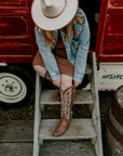 Liberty Black Aretha Tan Wide Calf Cowboy Boots