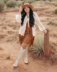 Liberty Black Aretha Bone Wide Calf Cowboy Boots