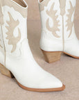 Meghan Low Calf White Cowboy Boots