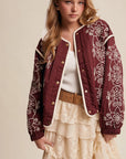 Floral Embroidered Quilted Jacket