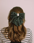 Rhinestone Hair Bow in Black