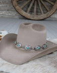 Silver & Turquoise Concho Hat Band