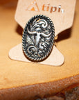 Western Steerhead Etched Cuff Ring
