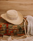 Tucson Straw Cowboy Hat with Aztec band