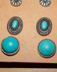 Western Stud Earrings Set of 6 Pairs