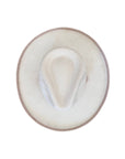 Two-Toned Vegan Suede Western Hat in Ivory/Taupe