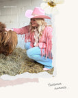 Faux Suede Fringe Jacket - Pink