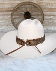 Feather and turquoise concho - cowboy hat band