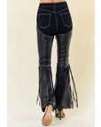 Black Fringe Chaps Jeans