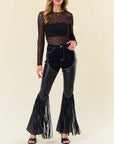 Black Fringe Chaps Jeans