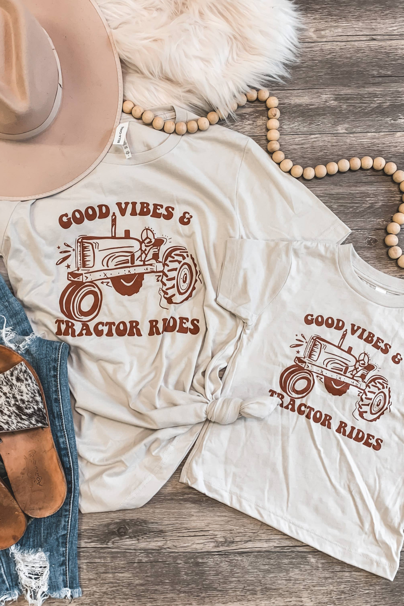 "GOOD VIBES AND TRACTOR RIDES" TEE