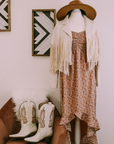Boho moto fringe jacket