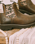 Leopard print chelsea boot