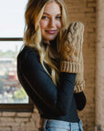 Tan Cable Knit Mittens
