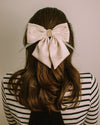 Rhinestone Hair Bow in Cream