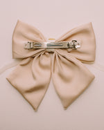 Rhinestone Hair Bow in Cream