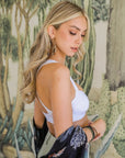 Feather Fringe Hoop Earrings
