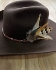 Brown Feather Cowboy Hat Accessory