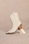 Carrie Ivory Ankle Cowboy Boots