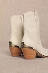 Carrie Ivory Ankle Cowboy Boots