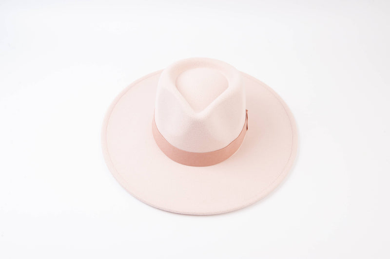 Pink Wide Brim Felt Hat