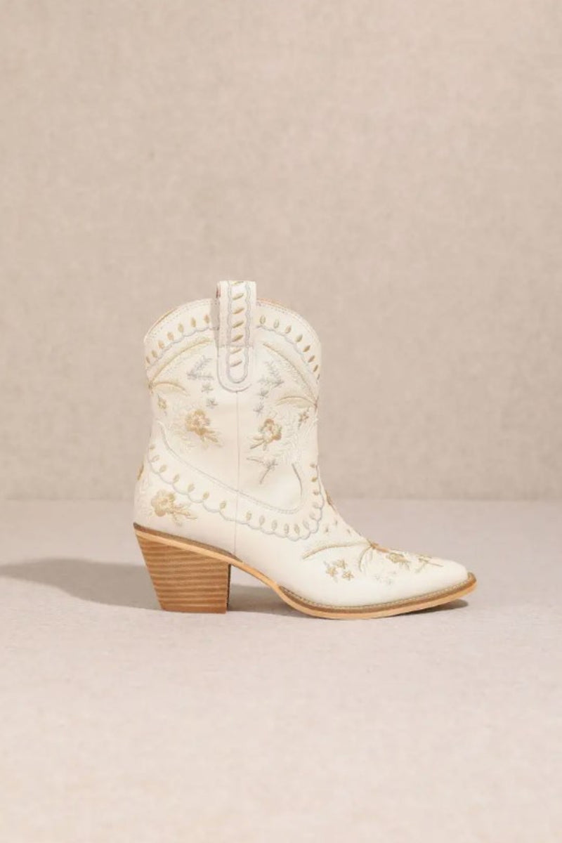White Ankle Cowboy Boots