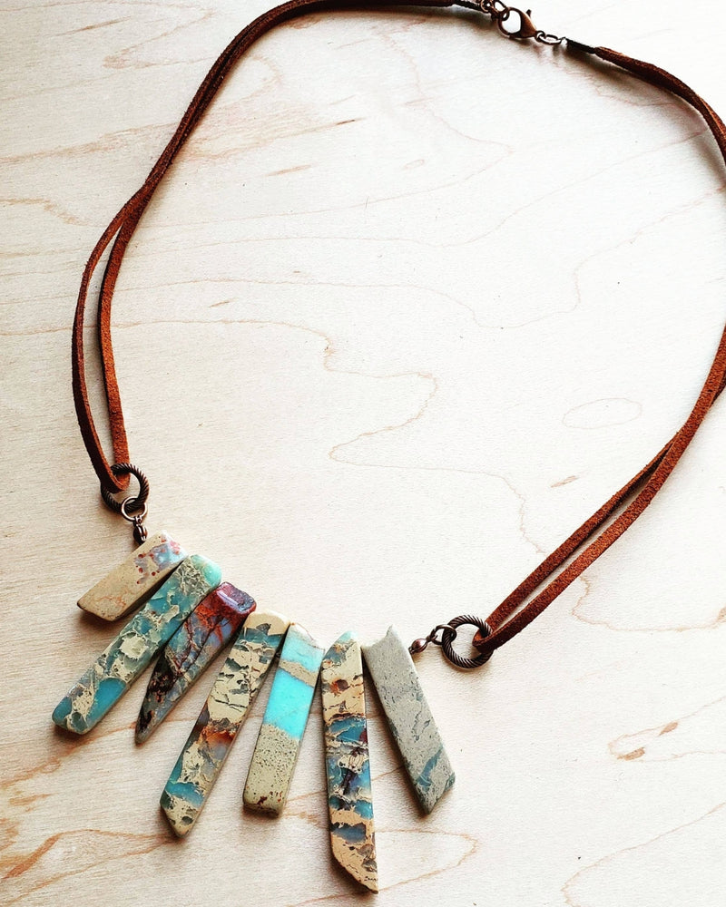 Aqua Terra Leather Cord Necklace