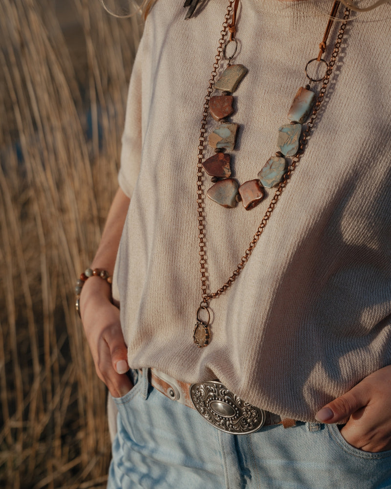 Aqua Terra Slab Necklace