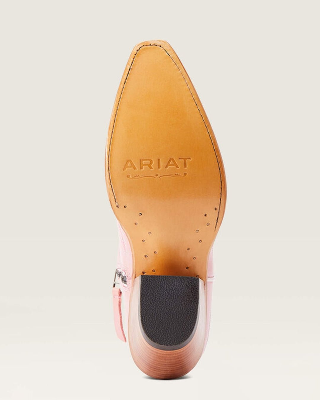 Ariat Casanova pink cowboy boots showing outsole