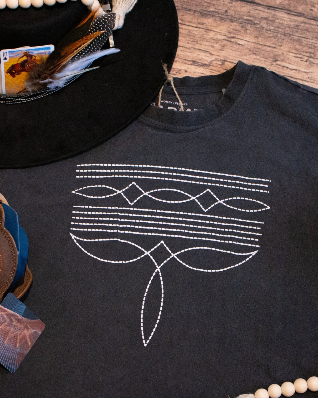 Ariat Dallas Boots Stitch Cropped Tee