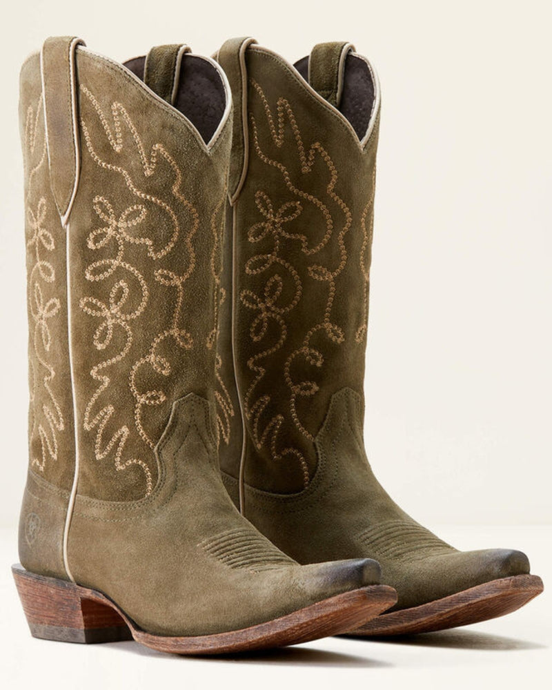 Ariat Jukebox Western Boots - Soft Olive Suede
