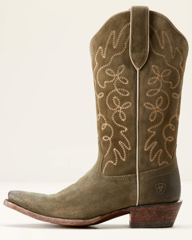 Ariat Jukebox Western Boots - Soft Olive Suede