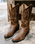 Ariat Heritage women's cowboy boots in brown leather