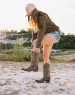 Ariat Jukebox Western Boots - Soft Olive Suede