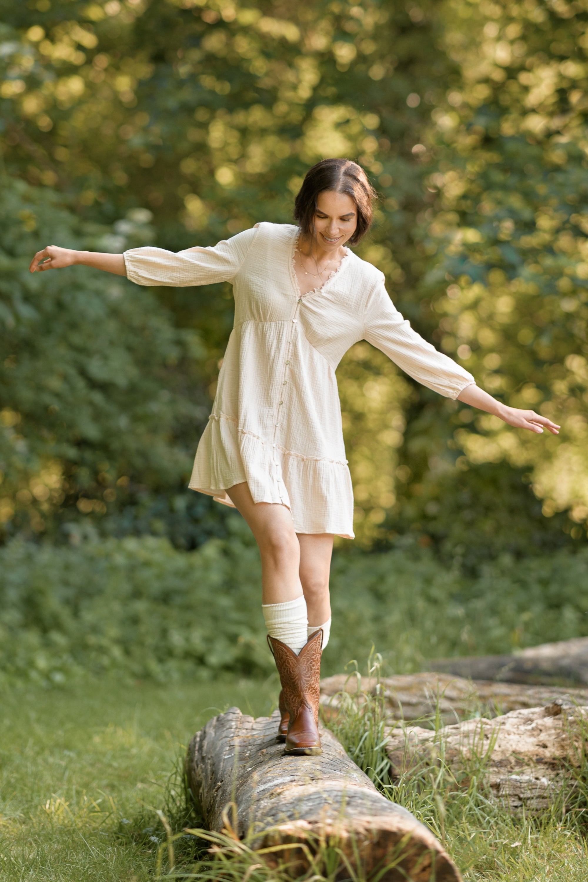 mid-calf brown western boot